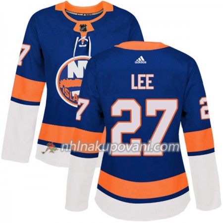 New York Islanders Dresy Anders Lee 27 Adidas 2017-2018 Modrá Authentic - Dámské